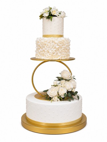 Gold metal cake stand - gold,